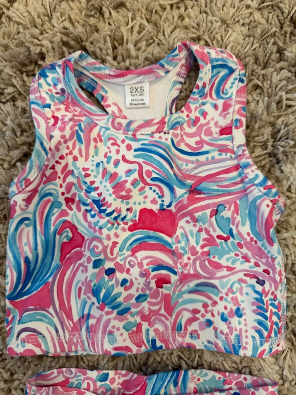 Girls' Pink & Blue Swirl Matching Set - Sleeveless Top & Skort